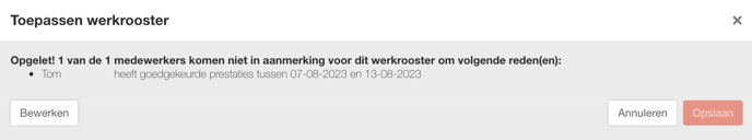 werkrooster melding